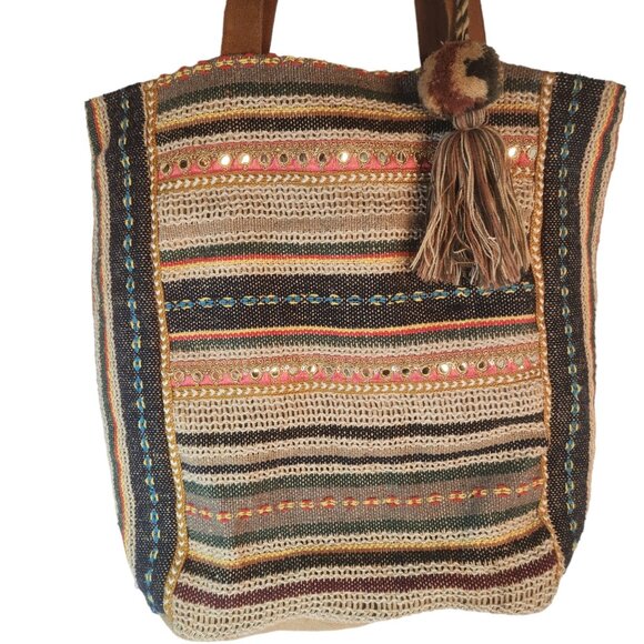 Lovestitch Shopper Hobo Hippie Bag with Tassel Sequins & Suede New w/Tag #D44471 - Picture 3 of 15